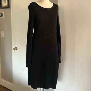 Sweater dress with cross front detail,  Black long sleeve, from Express